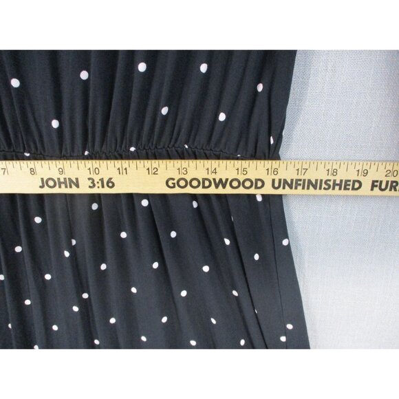 Old Navy Maternity Black Polka Dot Long Sleeve Midi Dress Size - L - Picture 7 of 9